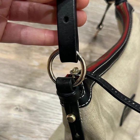 Dooney & Bourke Beige and Black Shoulder Bag - Picture 12 of 16